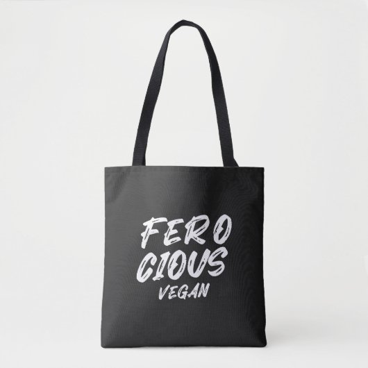 Funny Ferocious Vegan, minimalist Tote Bag (Voorkant)