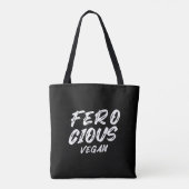 Funny Ferocious Vegan, minimalist Tote Bag (Achterkant)