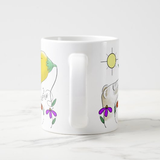 Funny Ferret Face Grote Koffiekop (Achterkant)