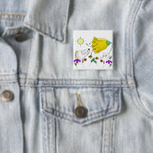 Funny Ferret Face Vierkante Button 5,1 Cm (In situ)