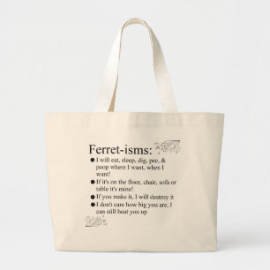 Funny Ferret Gifts Grote Tote Bag