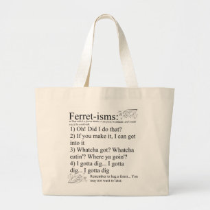 Funny Ferret Gifts Grote Tote Bag