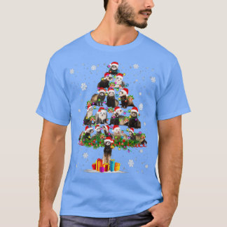 Funny Ferret Kerstboom Light Pet in sneeuwzant T-shirt
