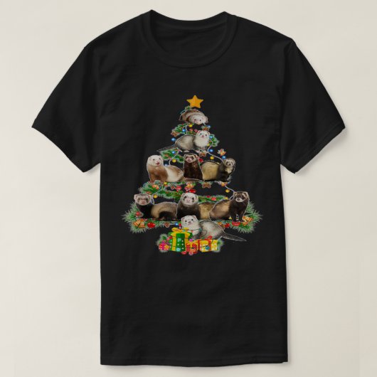 Funny Ferret Kerstmis Fretten Lover Xmas Gi T-shirt (Design voorkant)