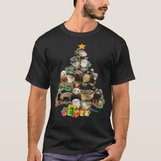 Funny Ferret Kerstmis Fretten Lover Xmas Gi T-shirt