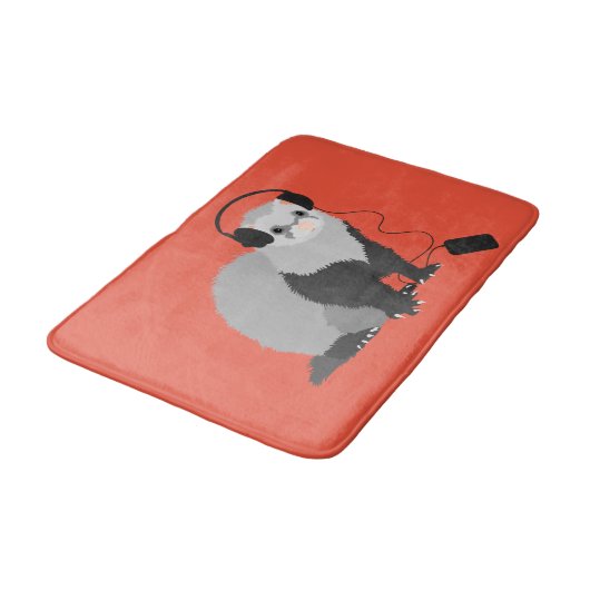 Funny Ferret Music Lover Badmat (Gekanteld)