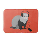 Funny Ferret Music Lover Badmat (Voorkant)