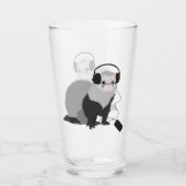 Funny Ferret Music Lover Glas (Voorkant)