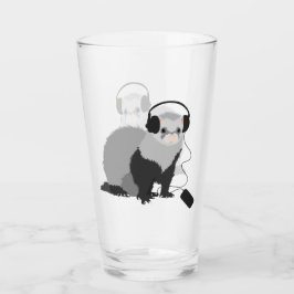 Funny Ferret Music Lover Glas