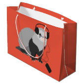 Funny Ferret Music Lover Large Cadeautasje (Achterkant Gekanteld)