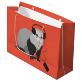 Funny Ferret Music Lover Large Cadeautasje (Voorkant Gekanteld)