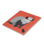Funny Ferret Music Lover Tegeltje (Zijkant)