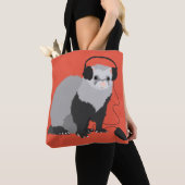 Funny Ferret Music Lover Tote Bag (Dichtbij)