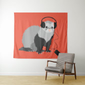 Funny Ferret Music Lover Wandkleed (In Situ (horizontaal))