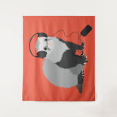 Funny Ferret Music Lover Wandkleed (Voorkant)