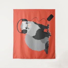 Funny Ferret Music Lover Wandkleed