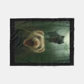 Funny Ferret Selfie With T-rex Dinosaur Gifts Men  Fleece Deken (Voorkant (Horizontaal))