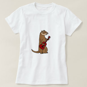 Funny Ferret Spelling Red Guitar T-shirt