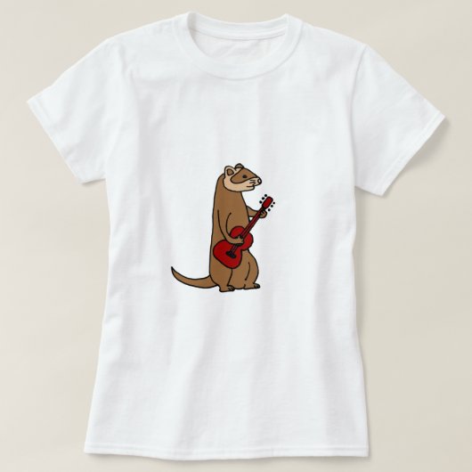 Funny Ferret Spelling Red Guitar T-shirt (Design voorkant)