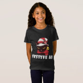 Funny Festive AF-kerstkat Feline Meowy Ugly X T-shirt (Voorkant volledig)