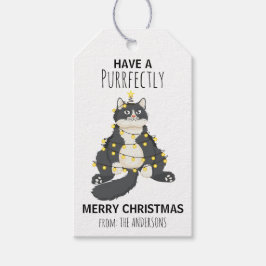 Funny Festive Christmas Cat Tree Cute Cartoon Cadeaulabel