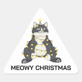 Funny Festive Christmas Tuxedo Cat Animal Lover Sticker