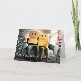 Funny Festive Couple bij Kerstmis Kaart