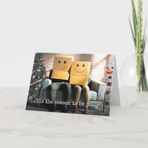 Funny Festive Couple bij Kerstmis Kaart
