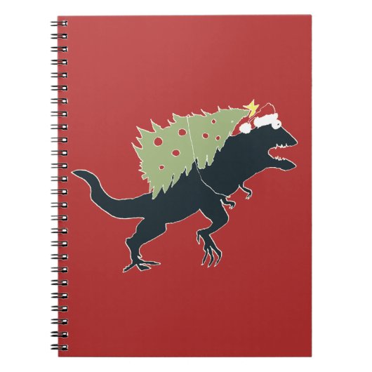 Funny Festive Dino Christmas Notitieboek (Voorkant)