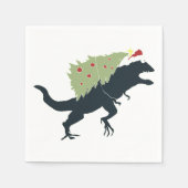 Funny Festive Dino Christmas Servet (Voorkant)