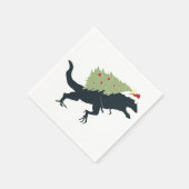 Funny Festive Dino Christmas Servet (Hoek)