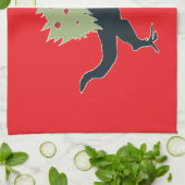 Funny Festive Dino Christmas Theedoek (Gevouwen)