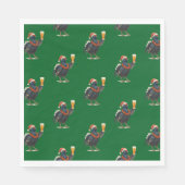 Funny Festive Grouse with Beer Christmas Napkins Servet (Voorkant)