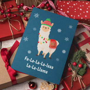 Funny Festive Llama Pun Folded Feestdagen Kaart