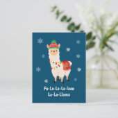 Funny Festive Llama Pun Holiday Kaart (Staand voorkant)