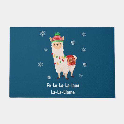 Funny Festive Llama Pun Kerstdoormat Deurmat (Voorkant)