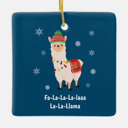 Funny Festive Llama Pun Kerstmis Keramisch Ornament (Voorkant)