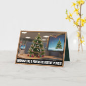 Funny festive period Christmas Kaart (Gele Bloem)