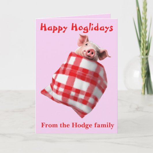 Funny Festive Pigs in Blankets Christmas Animal Lo Kaart (Voorkant)