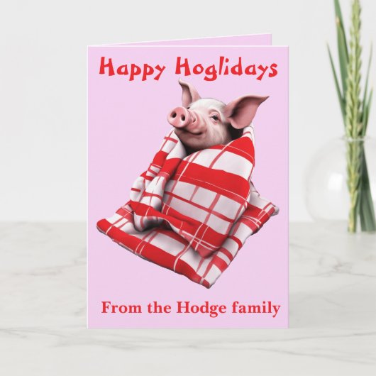 Funny Festive Pigs in Blankets Christmas Animal Lo Kaart (Voorkant)