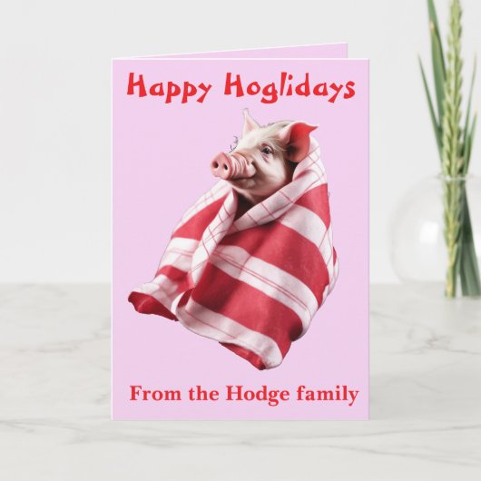 Funny Festive Pigs in Blankets Christmas Animal Lo Kaart (Voorkant)