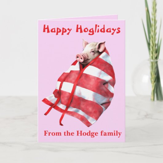Funny Festive Pigs in Blankets Christmas Animal Lo Kaart (Voorkant)