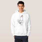 Funny Festive Rooster in Xmas Pet Cocrein Humor Hoodie (Voorkant volledig)