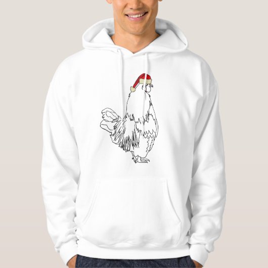 Funny Festive Rooster in Xmas Pet Cocrein Humor Hoodie (Voorkant)