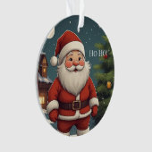 Funny Festive Santa Ho Ho! Christmas Acrylic Ornament (voorkant)