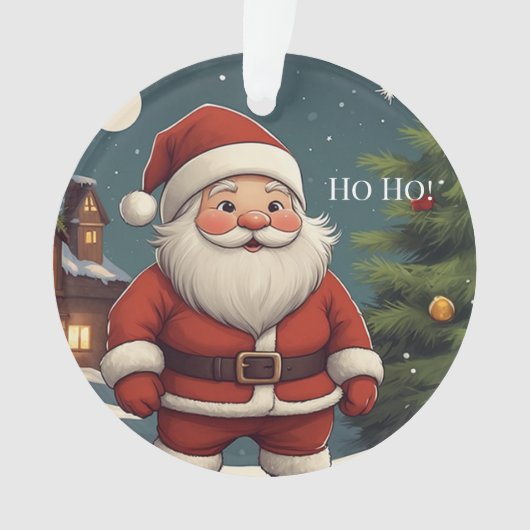 Funny Festive Santa Ho Ho! Christmas Acrylic Ornament (voorkant)