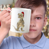 Funny Festive Tyrannosaurus Rex Santa Dinosaur Elf Koffiemok