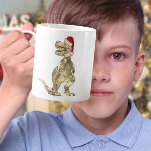 Funny Festive Tyrannosaurus Rex Santa Dinosaur Elf Koffiemok