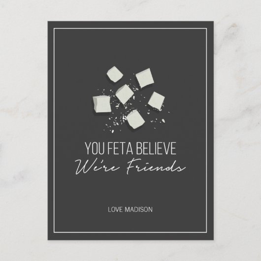 Funny Feta Friends Valentijn Love Cheese Briefkaar Briefkaart (Voorkant)