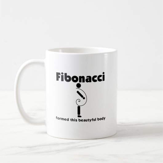 Funny Fibonacci gevormd lichaam Overgewicht Obesit Koffiemok (Links)